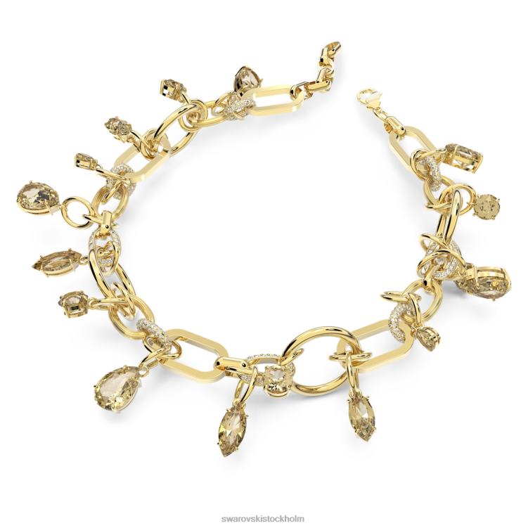 Swarovski imber halsband P28L97 Smycken brun, guldfärgad pläterad