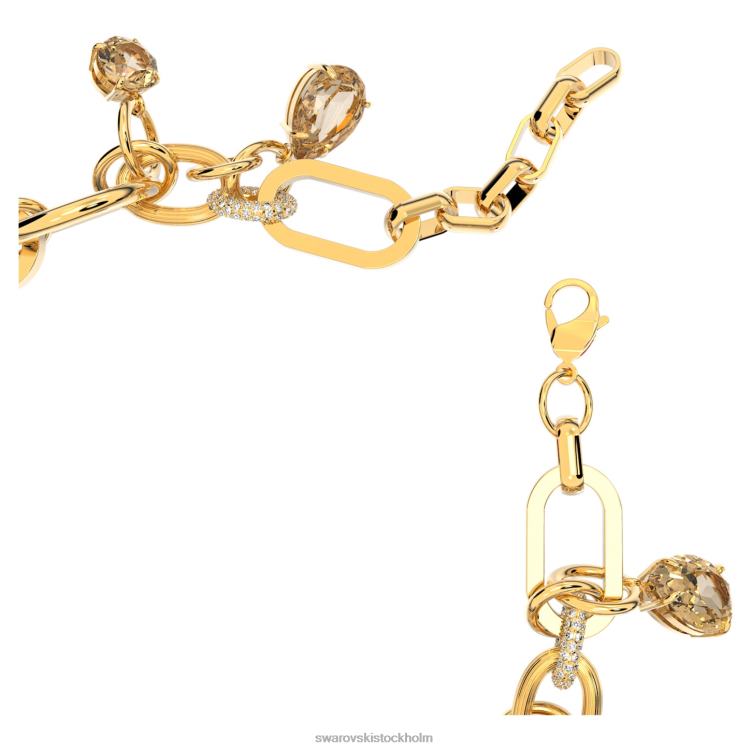 Swarovski imber halsband P28L97 Smycken brun, guldfärgad pläterad