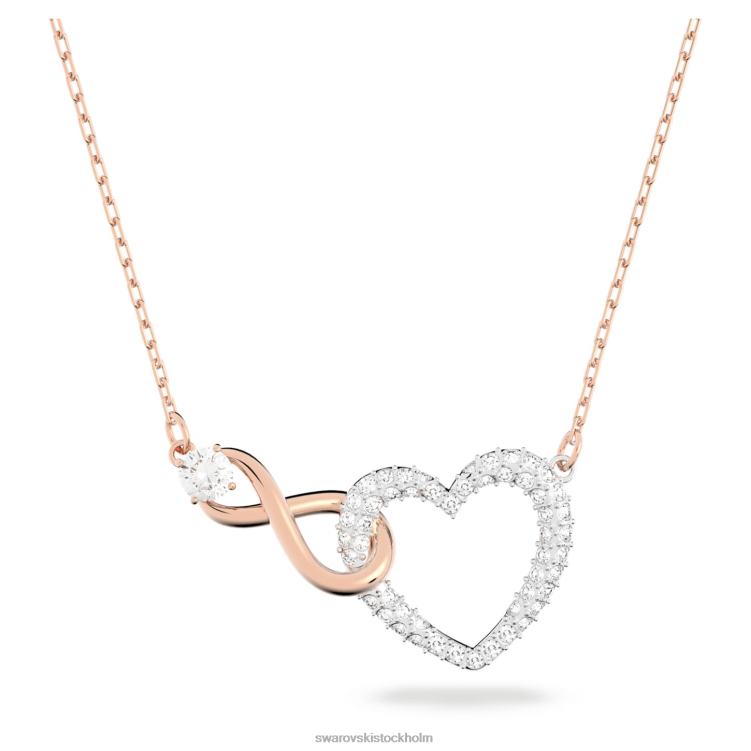 Swarovski infinity halsband P28L65 Smycken oändlighet och hjärta, vit, blandad metallfinish