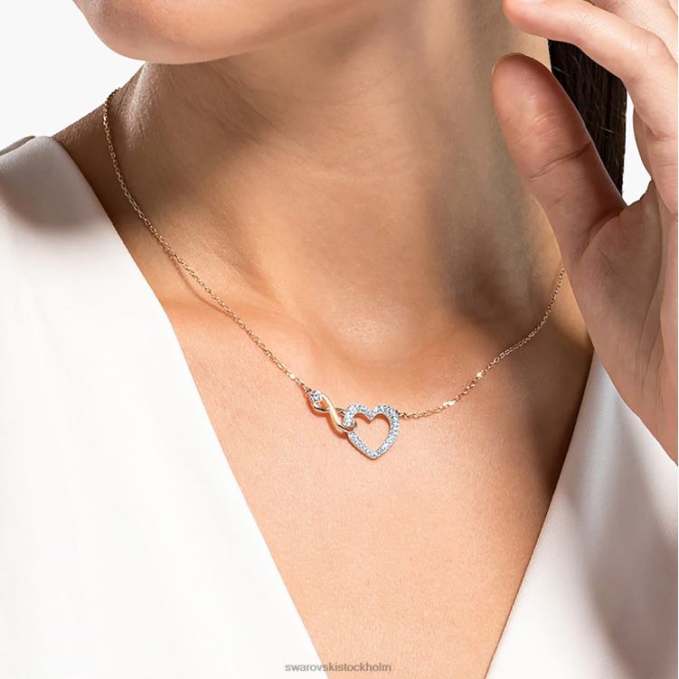 Swarovski infinity halsband P28L65 Smycken oändlighet och hjärta, vit, blandad metallfinish