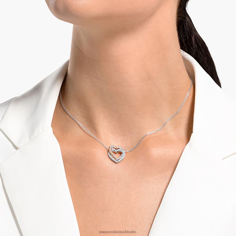 Swarovski infinity halsband P28L76 Smycken hjärta, vit, blandad metallfinish
