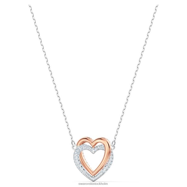 Swarovski infinity halsband P28L76 Smycken hjärta, vit, blandad metallfinish