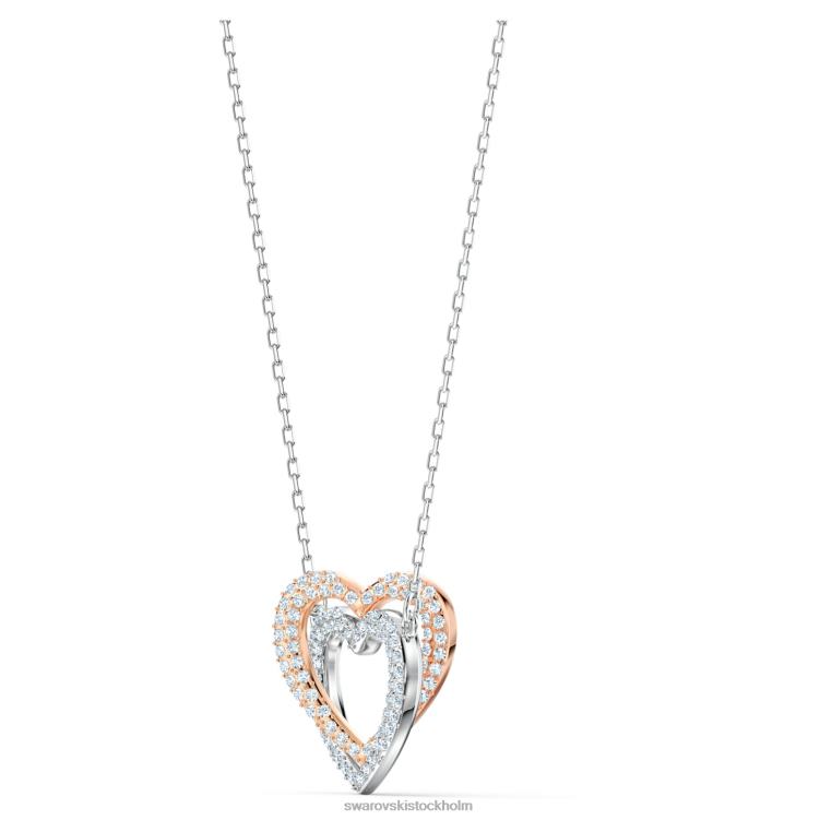 Swarovski infinity halsband P28L76 Smycken hjärta, vit, blandad metallfinish