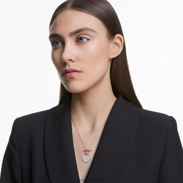 Swarovski ingefära t bar halsband P28L127 Smycken vit, roséguld pläterad