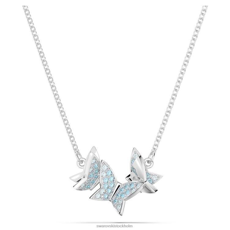 Swarovski lilia halsband P28L16 Smycken fjäril, blå, rodiumpläterad