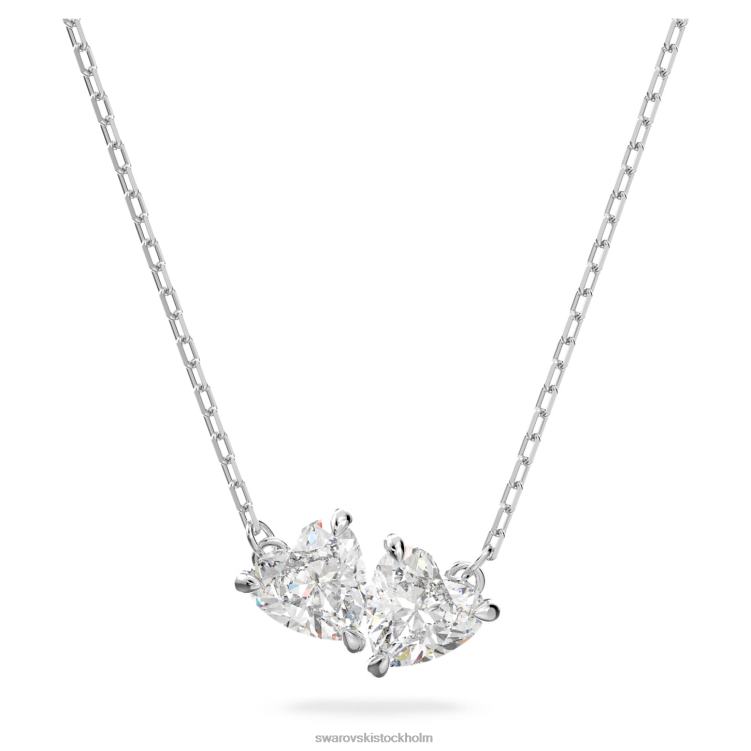 Swarovski locka själ halsband P28L67 Smycken hjärta, vit, rodiumpläterad