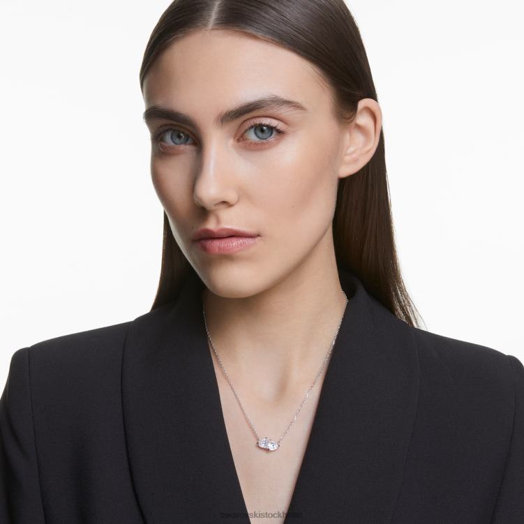 Swarovski locka själ halsband P28L67 Smycken hjärta, vit, rodiumpläterad