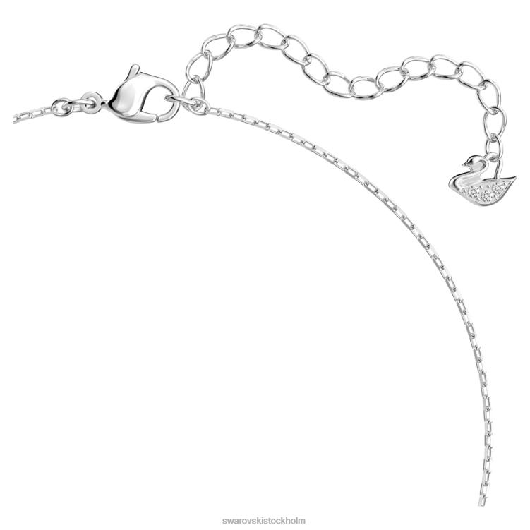 Swarovski locka själ halsband P28L67 Smycken hjärta, vit, rodiumpläterad
