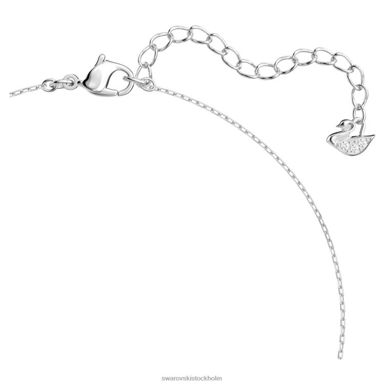 Swarovski locka till halsband P28L15 Smycken fyrkantig skuren, vit, rodiumpläterad