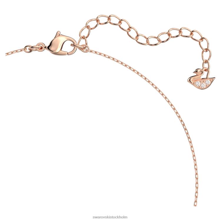 Swarovski locka till halsband P28L22 Smycken fyrkantigt skuren, vit, roséguld pläterad
