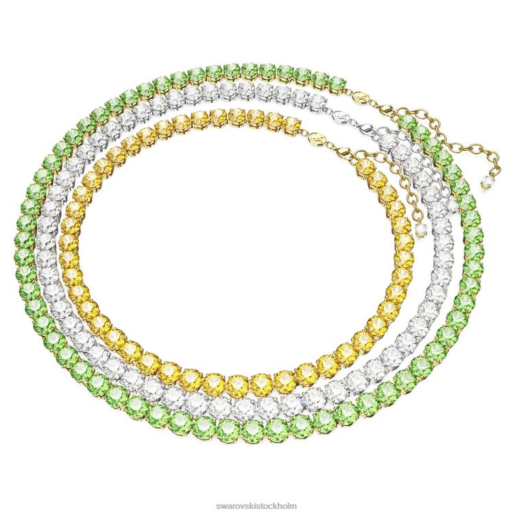 Swarovski matrix tennis halsband P28L140 Smycken rund skärning, flerfärgad, blandad metallfinish
