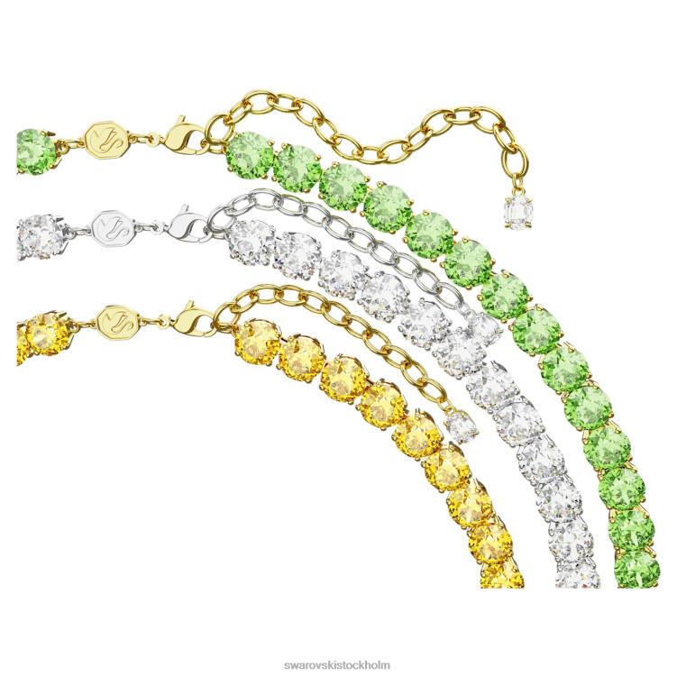 Swarovski matrix tennis halsband P28L140 Smycken rund skärning, flerfärgad, blandad metallfinish