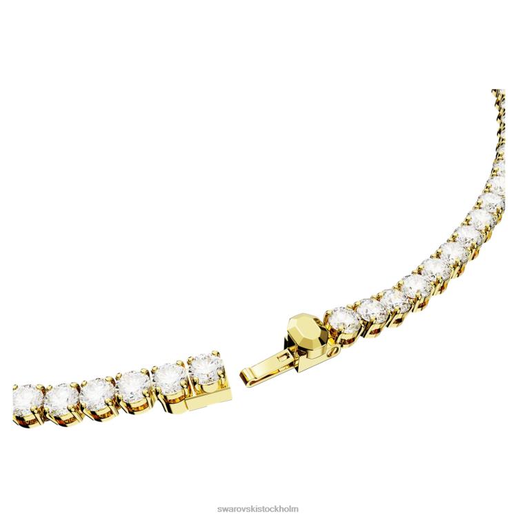 Swarovski matrix tennis halsband P28L2 Smycken rund skuren, vit, guldfärgad