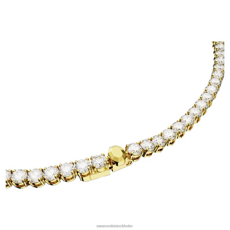 Swarovski matrix tennis halsband P28L2 Smycken rund skuren, vit, guldfärgad