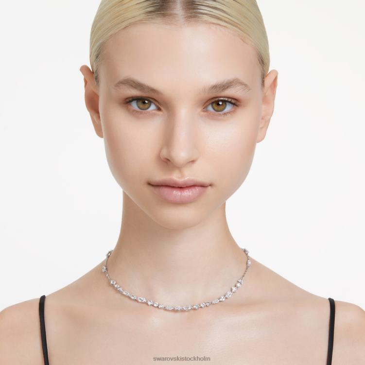 Swarovski mesmera halsband P28L106 Smycken blandade snitt, spridd design, vit, rodiumpläterad