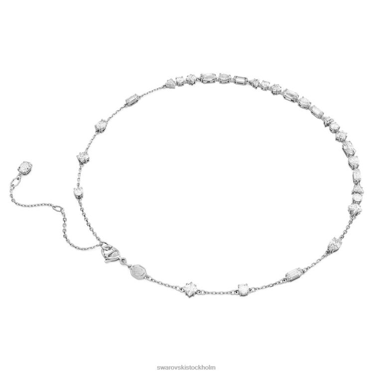 Swarovski mesmera halsband P28L106 Smycken blandade snitt, spridd design, vit, rodiumpläterad