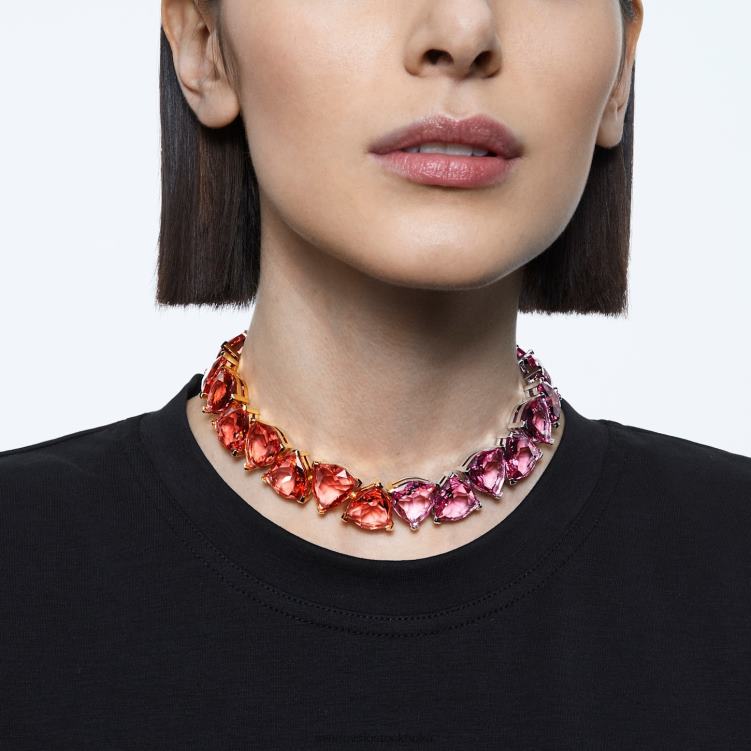 Swarovski millenia halsband P28L157 Smycken överdimensionerade kristaller, triljantslipade, flerfärgade, guldfärgade