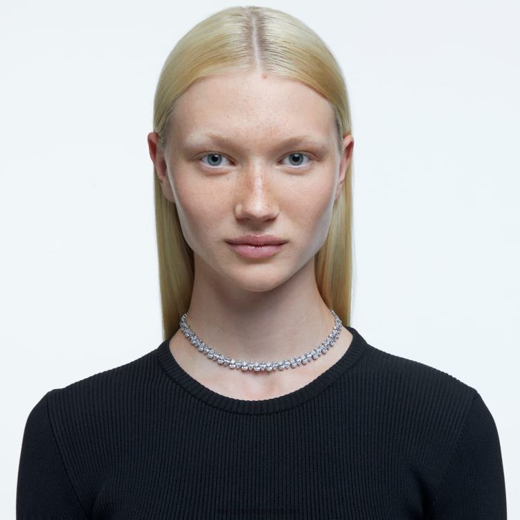 Swarovski millenia halsband P28L23 Smycken päronskuren, vit, rodiumpläterad