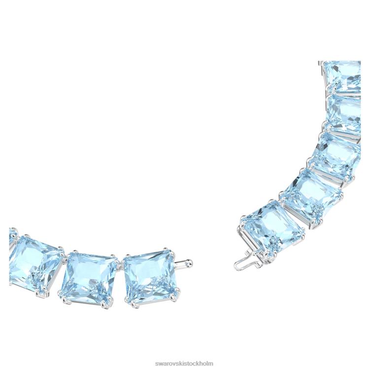 Swarovski millenia halsband P28L46 Smycken fyrkantig skuren, blå, rodiumpläterad
