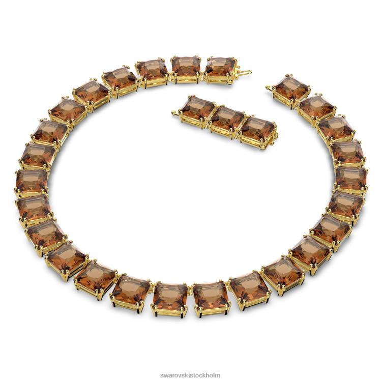 Swarovski millenia halsband P28L62 Smycken fyrkantigt skuren, gul, guldfärgad