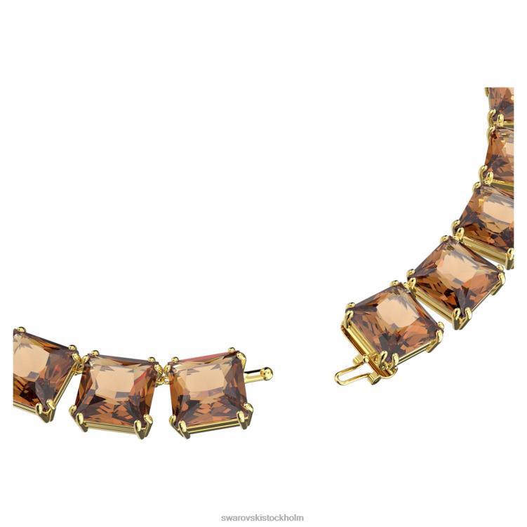 Swarovski millenia halsband P28L62 Smycken fyrkantigt skuren, gul, guldfärgad