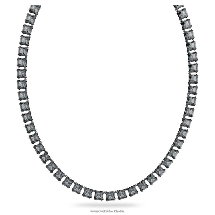 Swarovski millenia halsband P28L81 Smycken kvadratisk skuren, grå, ruteniumpläterad