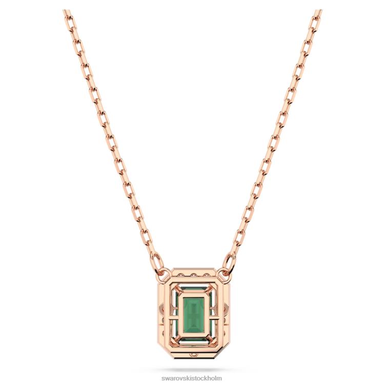Swarovski millenia halsband octagon cut P28L121 Smycken grön, roséguld pläterad