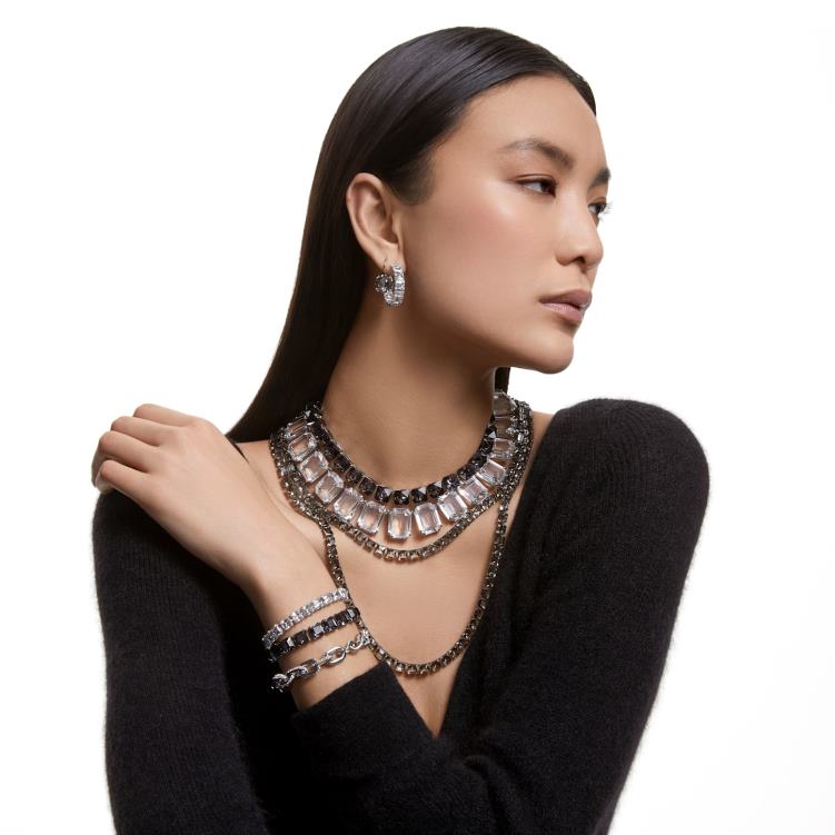 Swarovski millenia halsband octagon cut P28L134 Smycken överdimensionerade kristaller, vita, rodiumpläterade