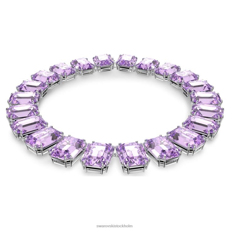 Swarovski millenia halsband octagon cut P28L144 Smycken överdimensionerade kristaller, lila, rodiumpläterade