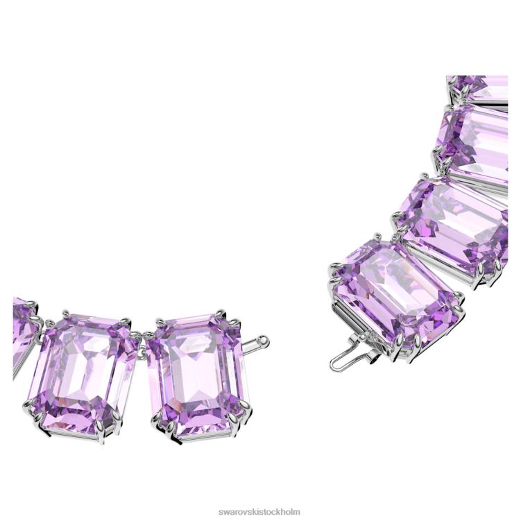 Swarovski millenia halsband octagon cut P28L144 Smycken överdimensionerade kristaller, lila, rodiumpläterade