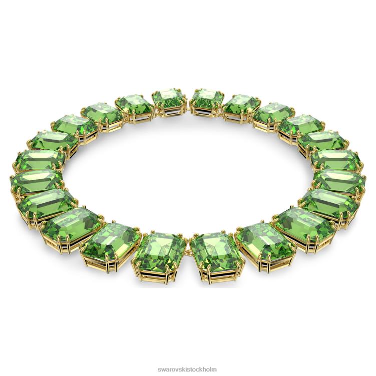 Swarovski millenia halsband octagon cut P28L151 Smycken överdimensionerade kristaller, gröna, guldfärgade
