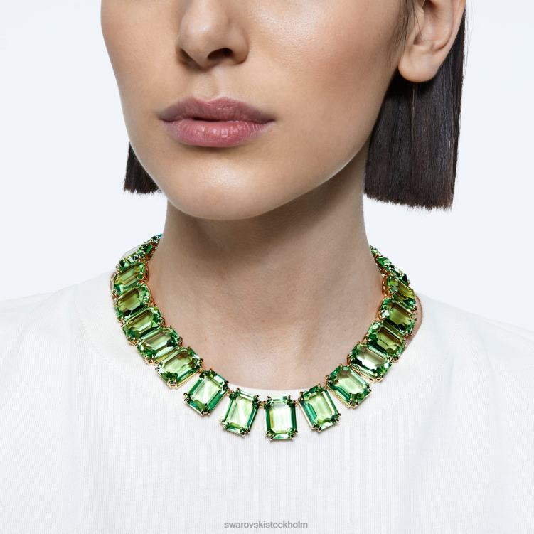 Swarovski millenia halsband octagon cut P28L151 Smycken överdimensionerade kristaller, gröna, guldfärgade