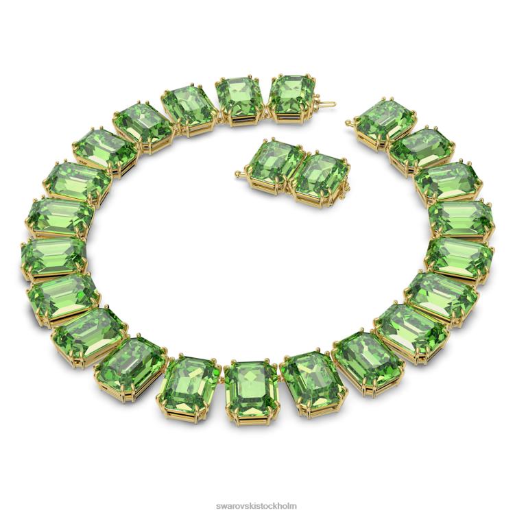 Swarovski millenia halsband octagon cut P28L151 Smycken överdimensionerade kristaller, gröna, guldfärgade