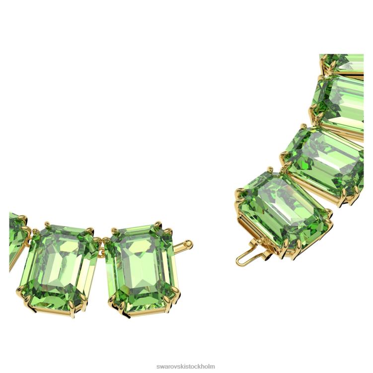 Swarovski millenia halsband octagon cut P28L151 Smycken överdimensionerade kristaller, gröna, guldfärgade