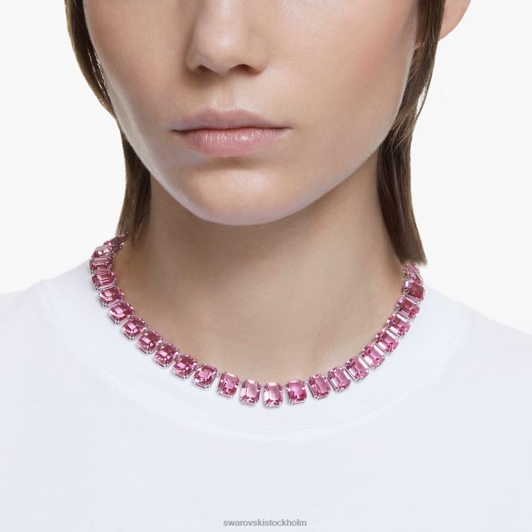 Swarovski millenia halsband octagon cut P28L40 Smycken rosa, rodiumpläterad