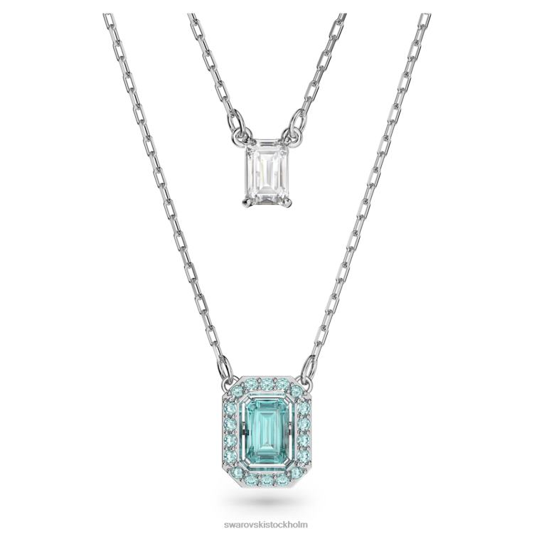 Swarovski millenia lager halsband P28L61 Smycken oktagonskuren, grön, rodiumpläterad