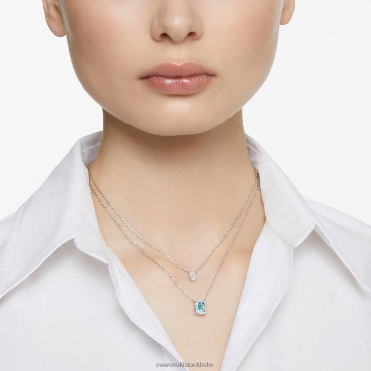 Swarovski millenia lager halsband P28L61 Smycken oktagonskuren, grön, rodiumpläterad