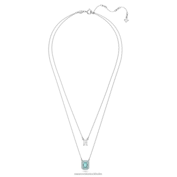 Swarovski millenia lager halsband P28L61 Smycken oktagonskuren, grön, rodiumpläterad