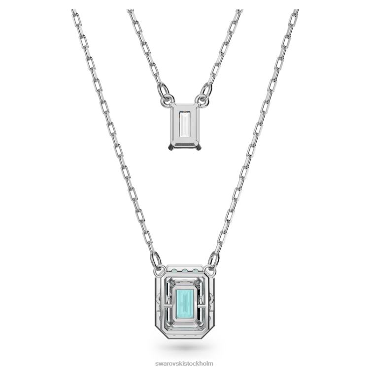 Swarovski millenia lager halsband P28L61 Smycken oktagonskuren, grön, rodiumpläterad