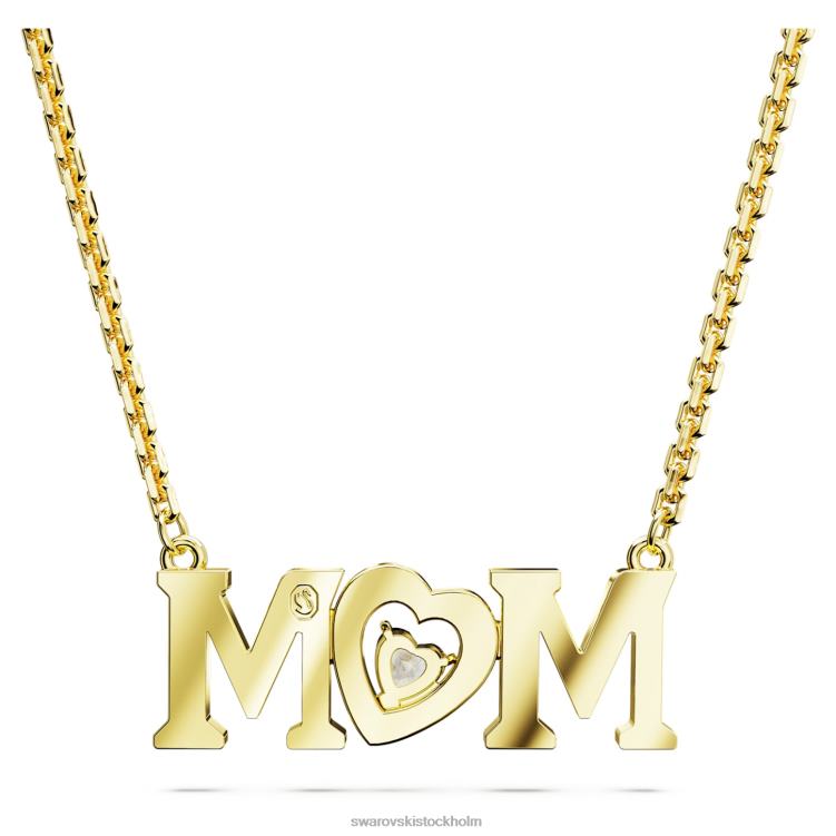 Swarovski mors dag halsband P28L243 Smycken hjärta, vit, guldfärgad