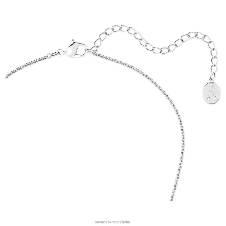 Swarovski ängla halsband P28L28 Smycken fyrkantig skuren, blå, rodiumpläterad