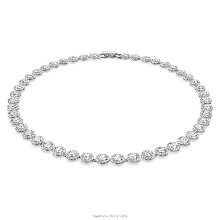 Swarovski ängla halsband P28L5 Smycken rund skuren, vit, rodiumpläterad