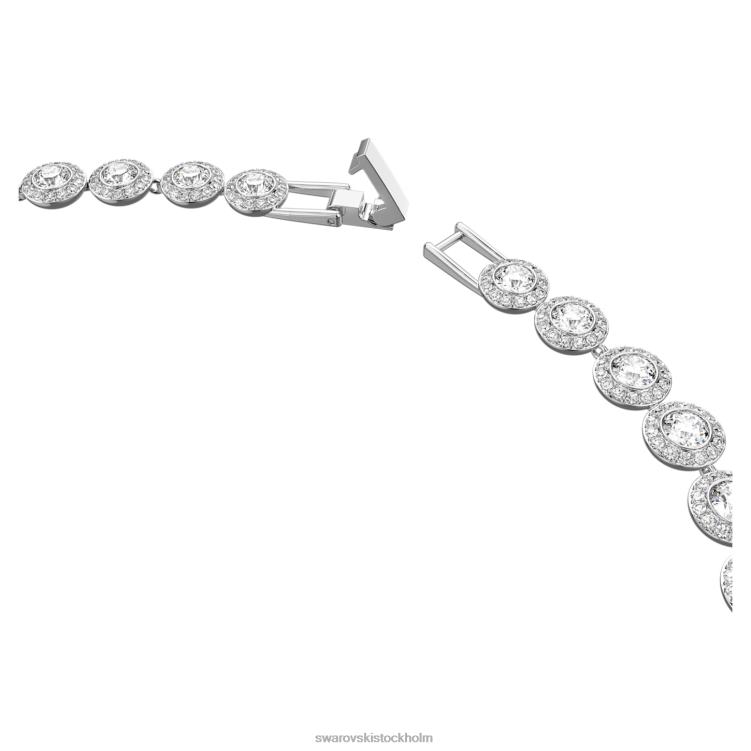 Swarovski ängla halsband P28L5 Smycken rund skuren, vit, rodiumpläterad