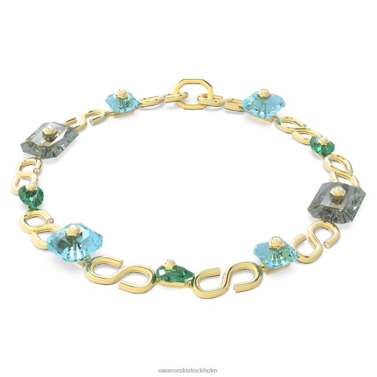 Swarovski numina halsband P28L88 Smycken blandade snitt, flerfärgade, guldfärgade