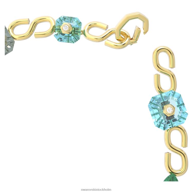 Swarovski numina halsband P28L88 Smycken blandade snitt, flerfärgade, guldfärgade