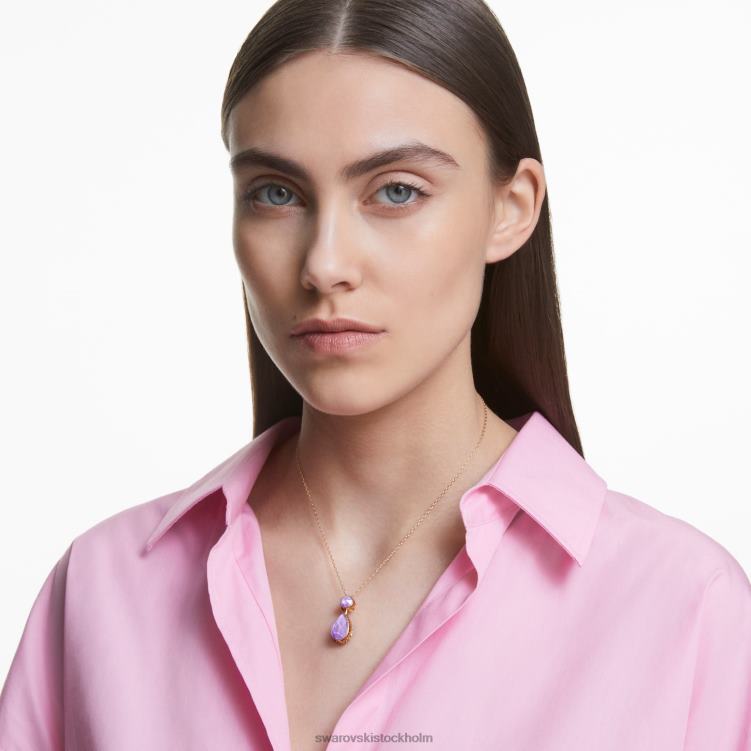 Swarovski orbita halsband P28L114 Smycken droppskuren, flerfärgad, guldfärgad