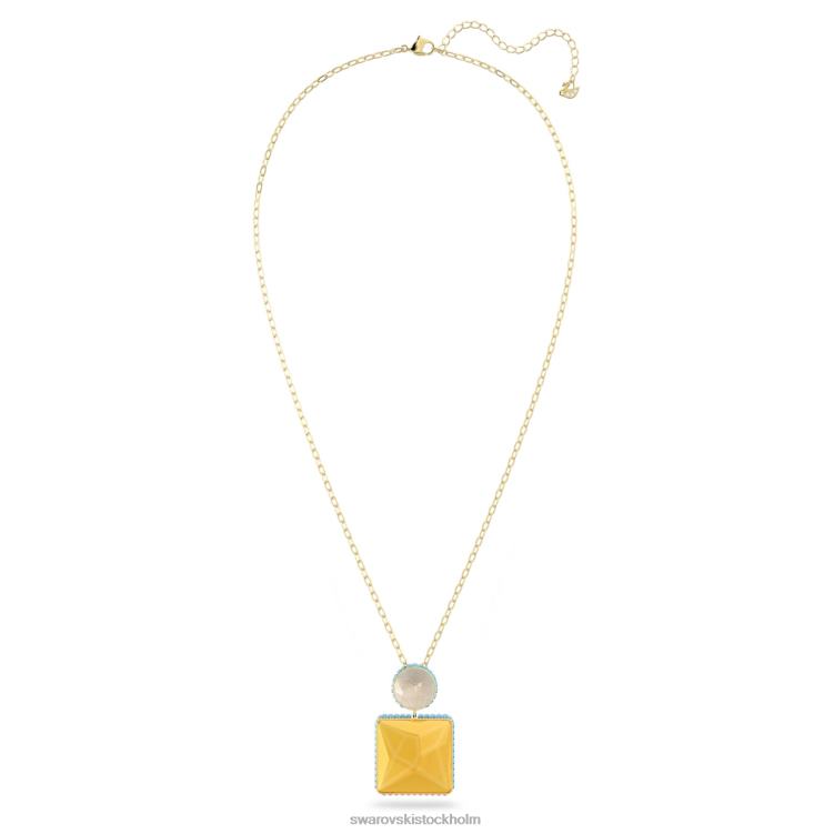 Swarovski orbita halsband P28L125 Smycken fyrkantigt skuren, flerfärgad, guldfärgad