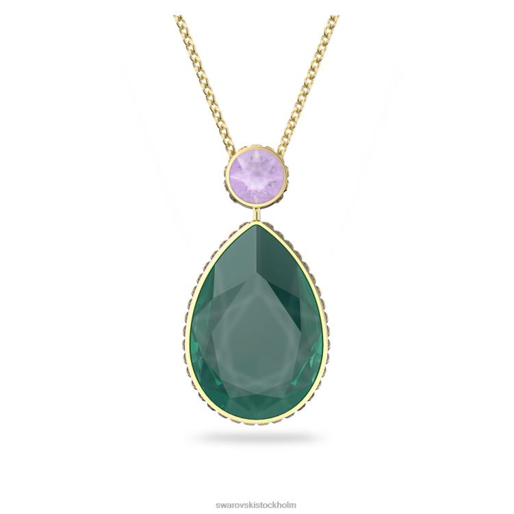 Swarovski orbita halsband P28L56 Smycken droppskuren, flerfärgad, guldfärgad