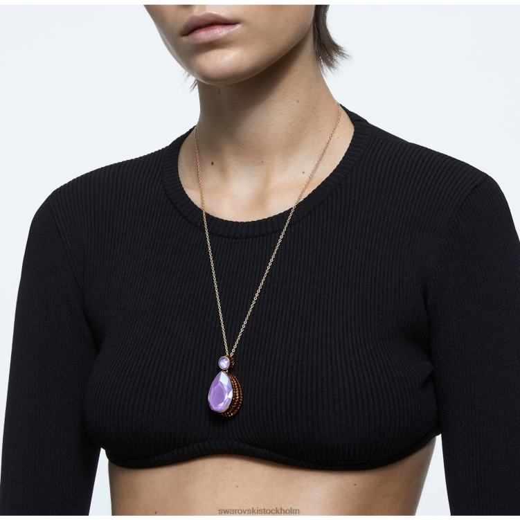 Swarovski orbita halsband P28L56 Smycken droppskuren, flerfärgad, guldfärgad