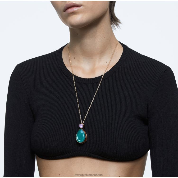 Swarovski orbita halsband P28L56 Smycken droppskuren, flerfärgad, guldfärgad